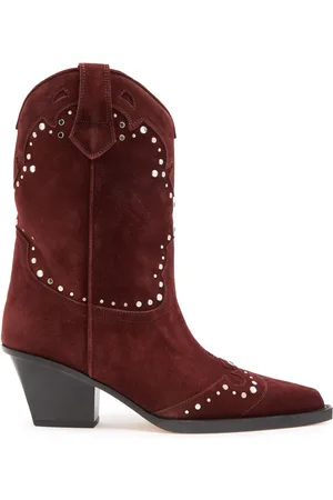 PARIS TEXAS Janice 60 Crystal-embellished Suede Mid-calf Boots - - 37 (IT37/ UK4)