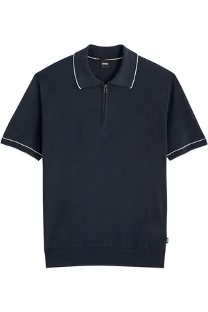 HUGO BOSS Knitted Linen-blend Polo Shirt - - L