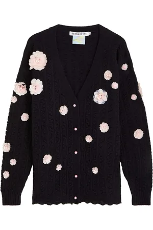 Bernadette Cammi Floral-embellished Wool-blend Cardigan - - M (UK12 / M)