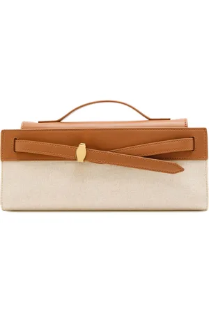VERONICA BEARD Dash Leather and Canvas Clutch - - One Size