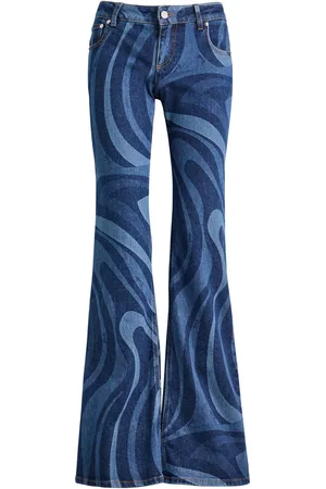 Puccini Wave-printed Flared-leg Jeans - - 42 (UK10 / S)