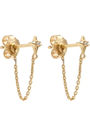 Astrid & Miyu Cosmic Star Chain 18kt -plated Stud Earrings - One Size