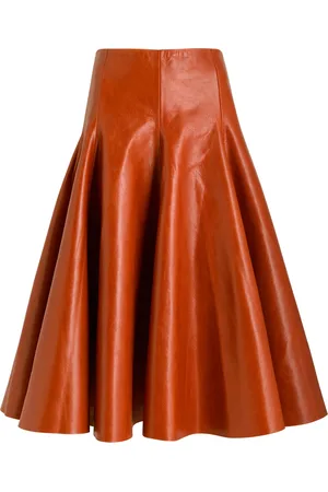 Entire Studios Delta Leather Midi Skirt - - L (UK14 / L)