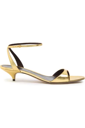 The Row Vika Ankle Strap 35 Metallic Leather Sandals - - 36 (IT36 / UK3)