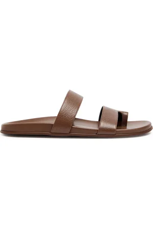 The Row Hugh Grained Leather Sliders - - 38 (IT38 / UK5)