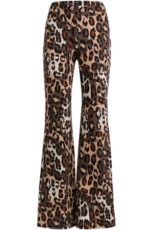 Diane von Furstenberg Brooklyn Leopard-print Flared Jersey Trousers - - 10 (UK14 / L)