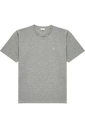 Saint Laurent Cassandre Logo-embroidered Cotton-blend T-shirt - - M