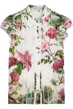 ALICE+OLIVIA Minda Floral-print Silk Blouse - - L (UK14 / L)