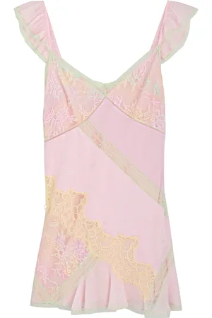 LOVESHACKFANCY Sylvia Lace-embellished Chiffon Mini Dress - - 6 (UK10 / S)