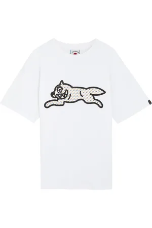 ICECREAM Polka Dot Running Dog Printed Cotton T-shirt - - L