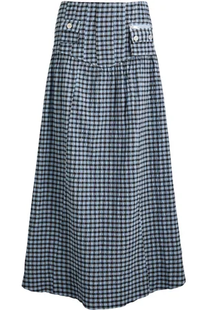 Ganni Checked Seersucker Maxi Skirt - - 40 (UK10 / S)
