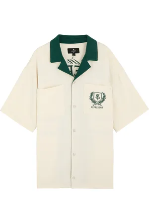Represent Crest Embroidered Tencel Shirt - - L
