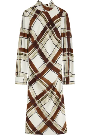 DRIES VAN NOTEN Delvet Checked Midi Dress - - 40 (UK12 / M)