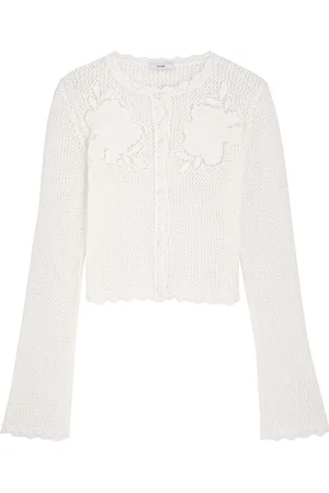 Erdem Floral-embroidered Open-knit Cardigan - - L (UK14 / L)