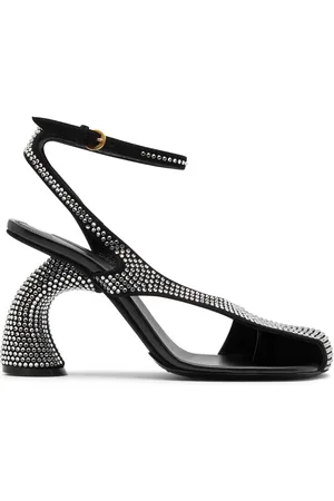 DRIES VAN NOTEN 100 Crystal-embellished Suede Sandals - - 37 (IT37 / UK4)