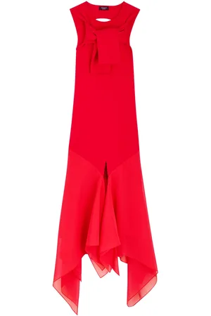 A.W.A.K.E. MODE Chiffon and Knit Knotted-neckline Midi Dress - - M (UK12 / M)