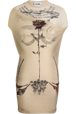 Jean Paul Gaultier Printed Sheer Stretch-tulle Mini Dress - - S (UK8-10 / S)