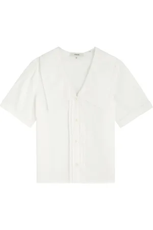 Frame The Scallop Semi-sheer Woven Blouse - - S (UK8-10 / S)