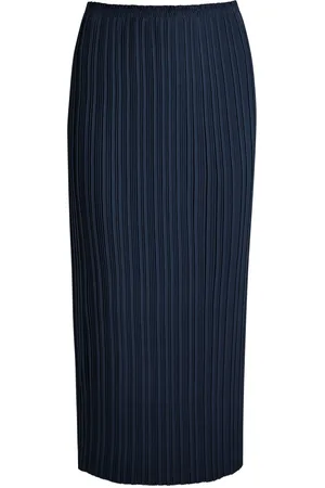 Vince Pleated Satin Midi Skirt - - L (UK14 / L)