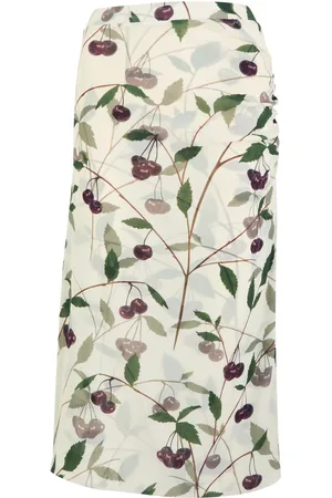 Stella McCartney Cherry Printed Mesh Midi Skirt - - L (UK14 / L)