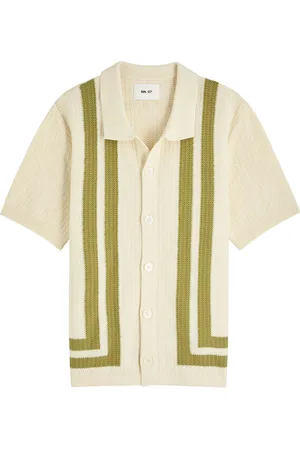 NN.07 Ares Striped-intarsia Knit Shirt - - M