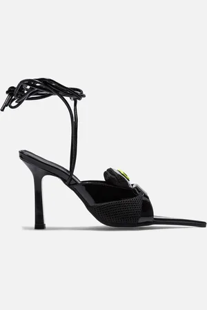 Ancuta Sarca Sword Black Sandals With Ankle Straps