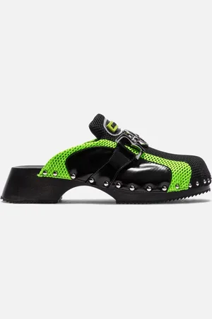 Ancuta Sarca BEETLE BLACK AND GREEN CLOGS
