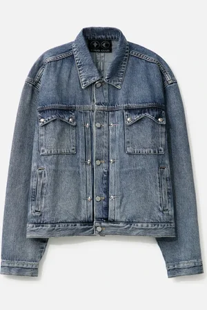 THUG CLUB Trucker Jacket with Gathered Back