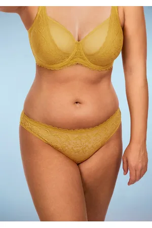 HSIA Anemone Lace Mesh Dolphin Mid-low Rise Comfy Bikini Underwear - / S