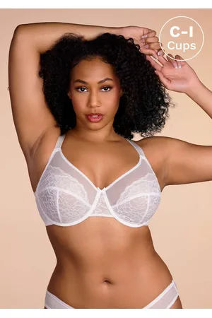 HSIA Enchante Lace Bra and Panties Set: Bra for Side and Back Fat - / 34 / C