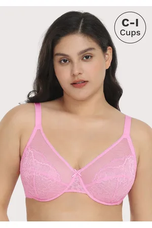 HSIA Enchante Lacy Bra: Comfy Sheer Lace Bra with Lift - / 44 / D
