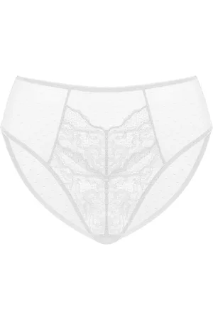 HSIA Enchante Mid-Rise Sheer Comfortable Trendy Lace Floral Mesh Pantie - M / / High-Rise Brief