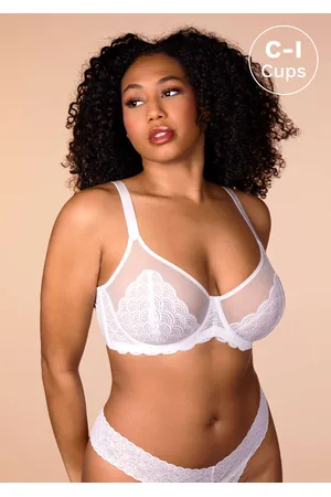 HSIA Mermaid Scales Sheer Mesh Bra: Unlined Full Coverage Bra - / 34 / G