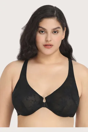HSIA Spring Romance Easy Front-Close Floral Lace Unlined Bra Set - / 34 / C