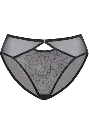 HSIA Ethereal Lines Embroidery Mesh Bikini Underwear - M /