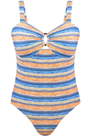 HSIA Multiway Multi-colored Striped One-piece Swimsuit - L /