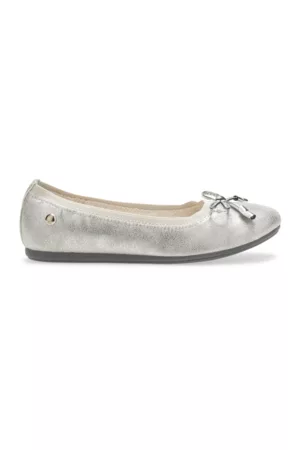 Hush Puppies Flat Shoes - Josie Mary Jane Flats, Size 1 Medium Width, Silver