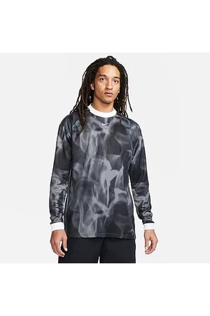 Nike Men Long Sleeved Shirts - Men's Dri-FIT F.C. Long-Sleeve Smoke Graphic Soccer Top
