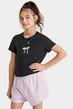 Nike Girls Slim Bow Cropped T-Shirt in Size: Large