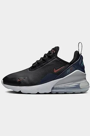 Nike Big Kids Air Max 270 Casual Shoes in Black/Dark Pony/Thunder Blue Size: 5