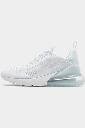 Nike Big Kids Air Max 270 Casual Shoes in White/Metallic Silver Size: 6.5