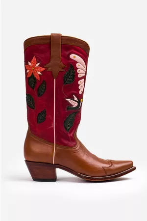 JOHNNY WAS Women Cowboy Boots - Garden Cowboy Boot - Red