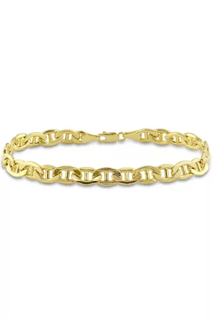 Amour Men Chain Bracelets - 10K Yellow Gold Mariner Mens Bracelet w/ Lobster Clasp