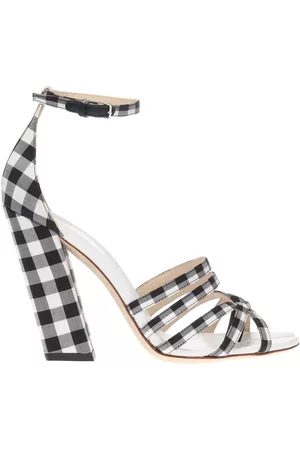 Burberry Split-toe Detail Gingham Check Hove Sandals, Brand Size 35 (US Size 5)