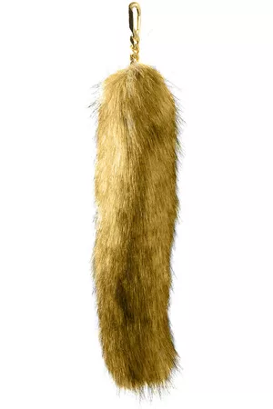 Burberry Faux Fur Tail Charm In Camel