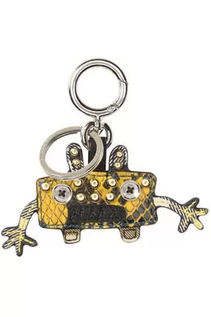 Burberry Creature Motif Python Print Key Ring In Bright Toffee