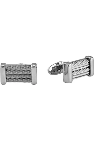 Charriol Chevron Mens Steel Cable Cufflinks