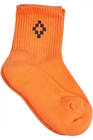 MARCELO BURLON Kids Cotton-blend Logo Socks, Brand Size 1