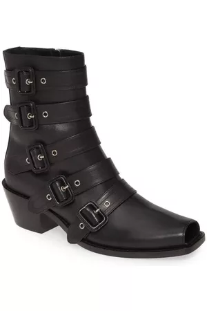 Burberry Ladies Albertina Buckled Detail Ankle Boots, Brand Size 36.5 ( US Size 6.5 )