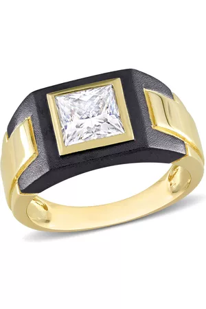 Amour 2 CT TGW Created Moissanite-White Fashion Ring Yellow Silver Rhodium Plated
